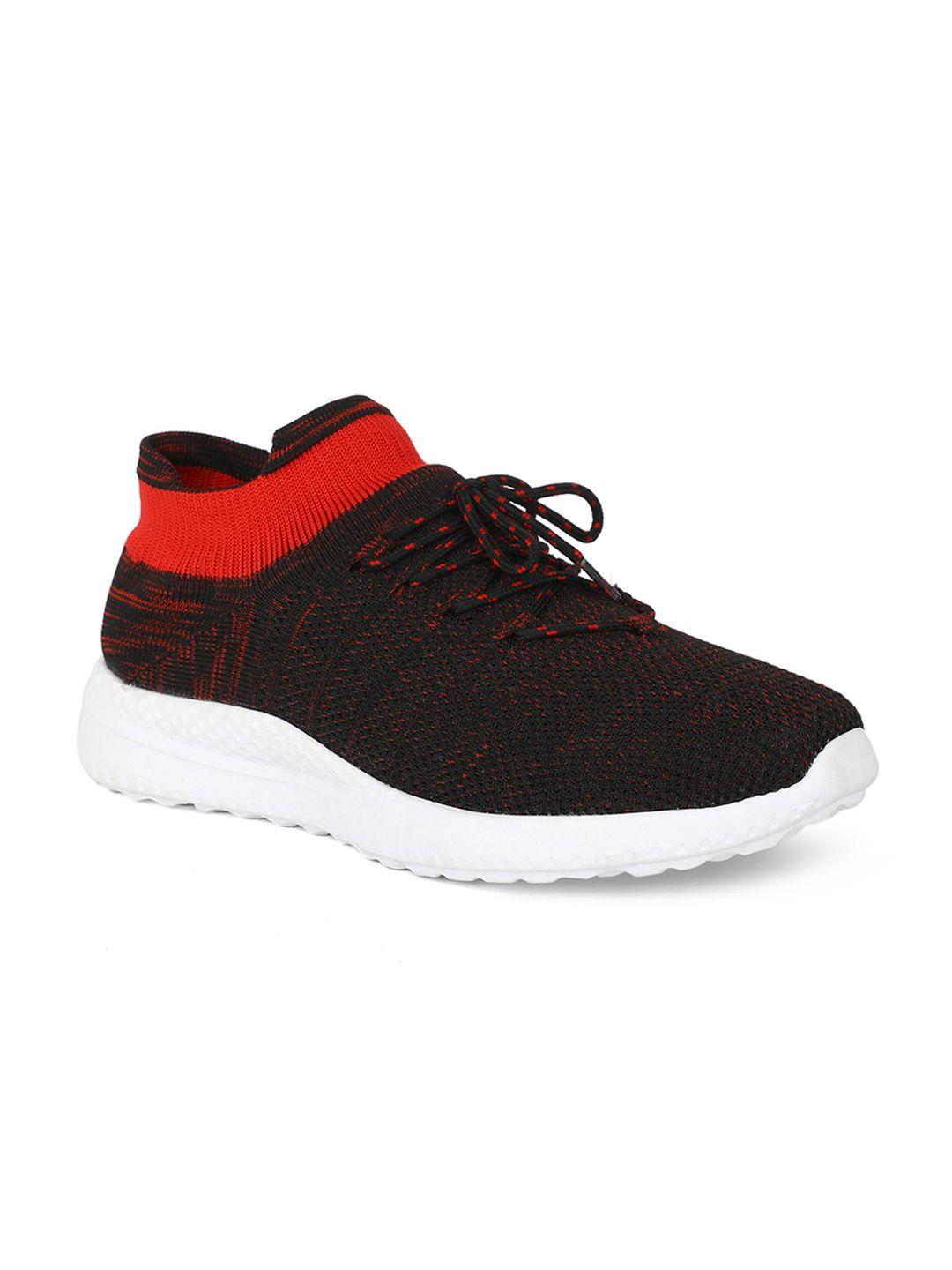 khadims men brown & red colourblocked sneakers