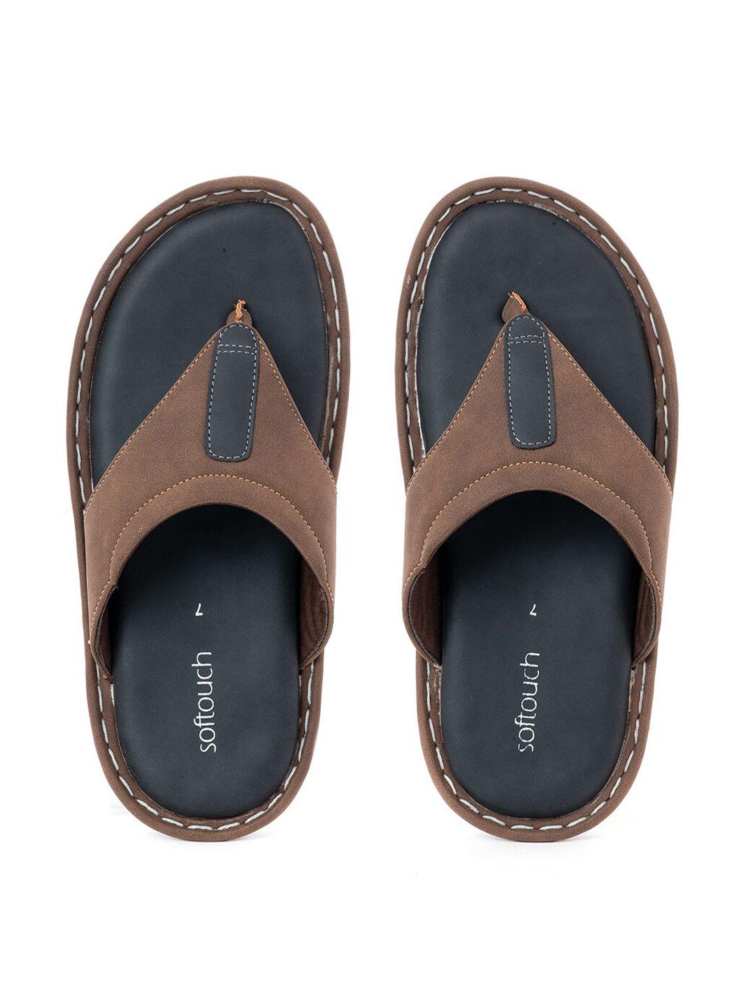 khadims men brown comfort flip flop sandals