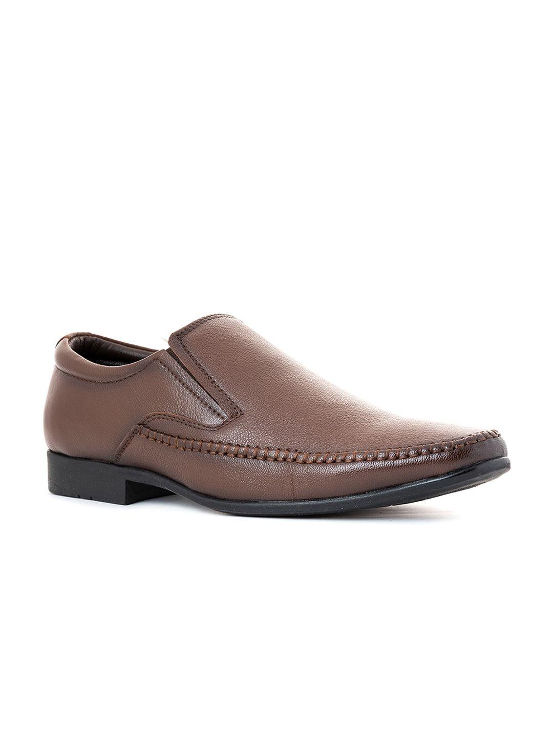 khadims men brown formal slip-on shoes