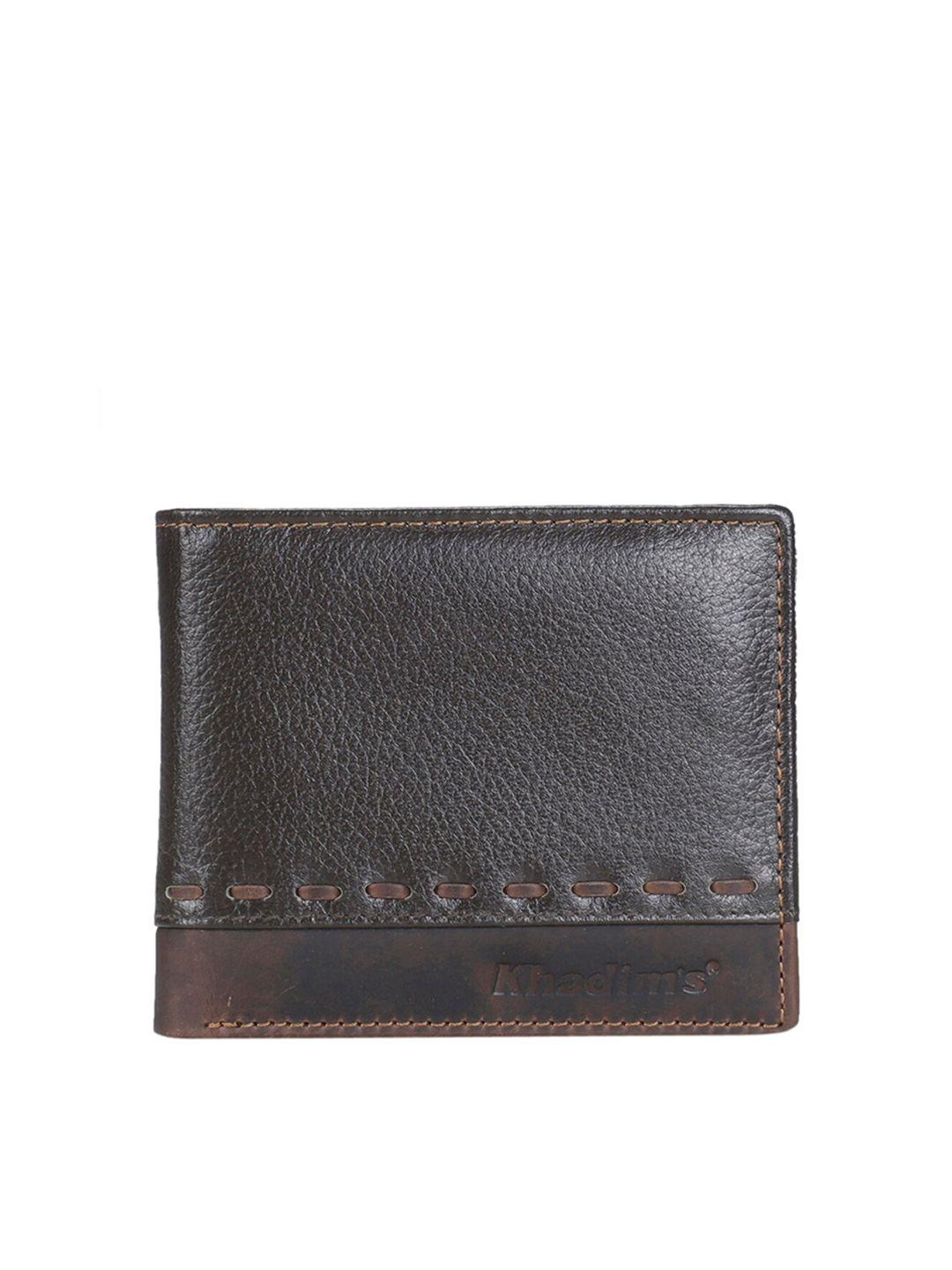 khadims men brown leather card holder