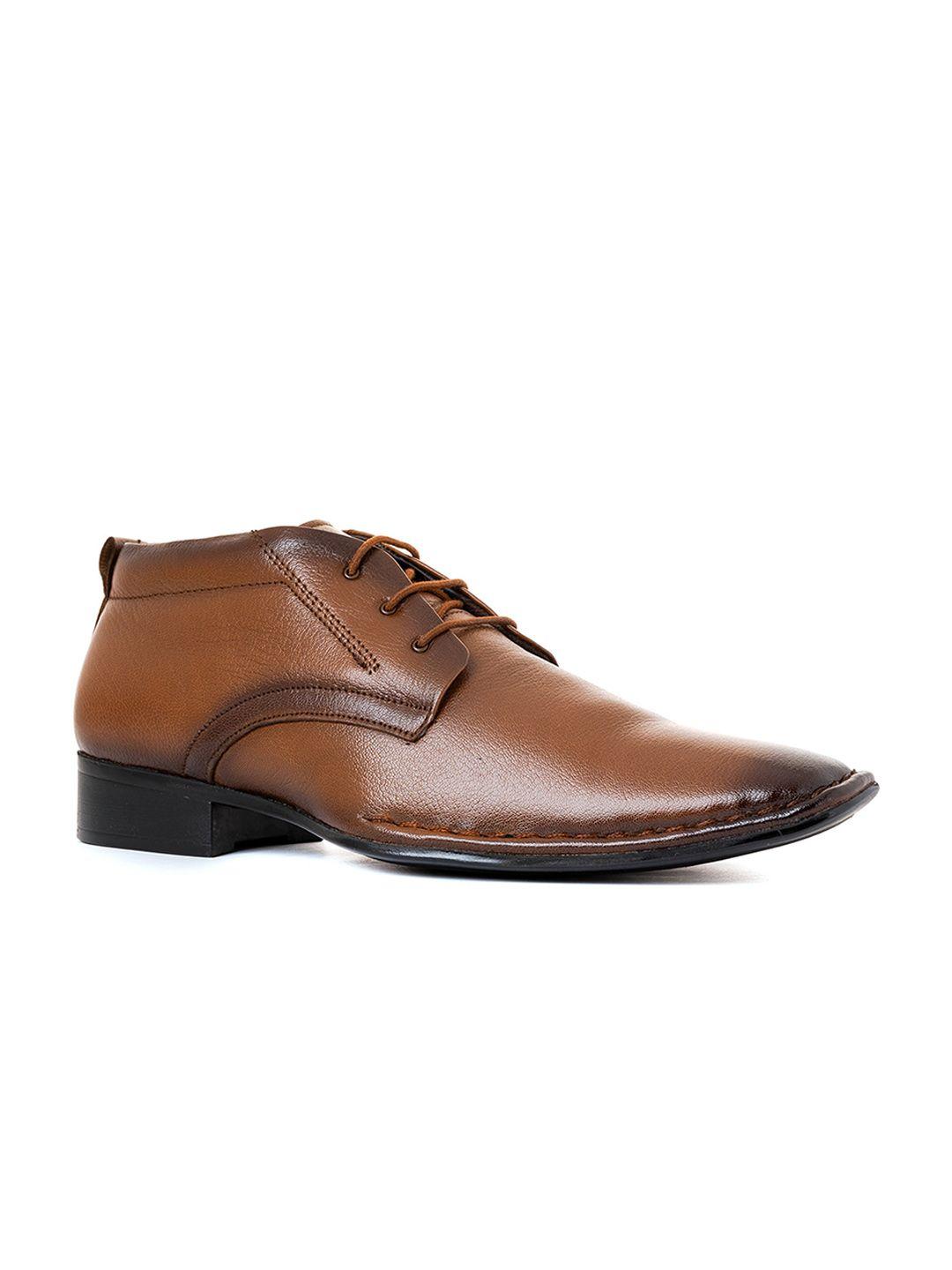 khadims men brown textured leather derbys