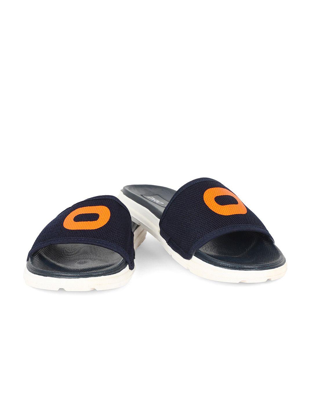 khadims men navy blue & orange comfort sandals