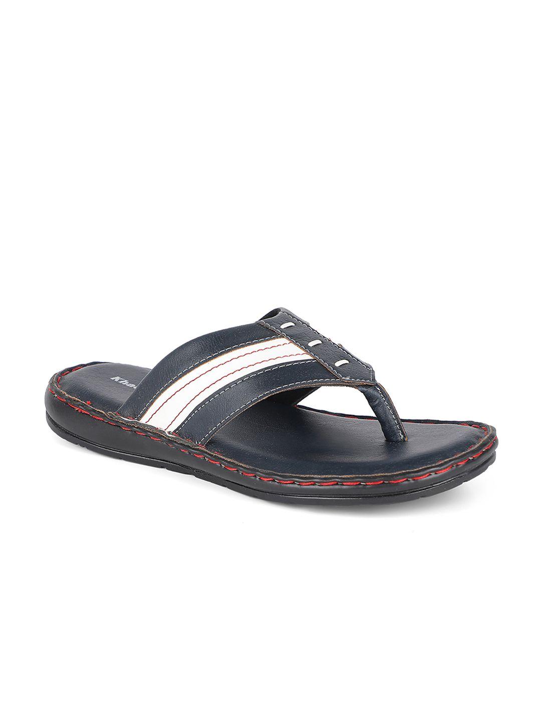 khadims men navy blue & white comfort sandals