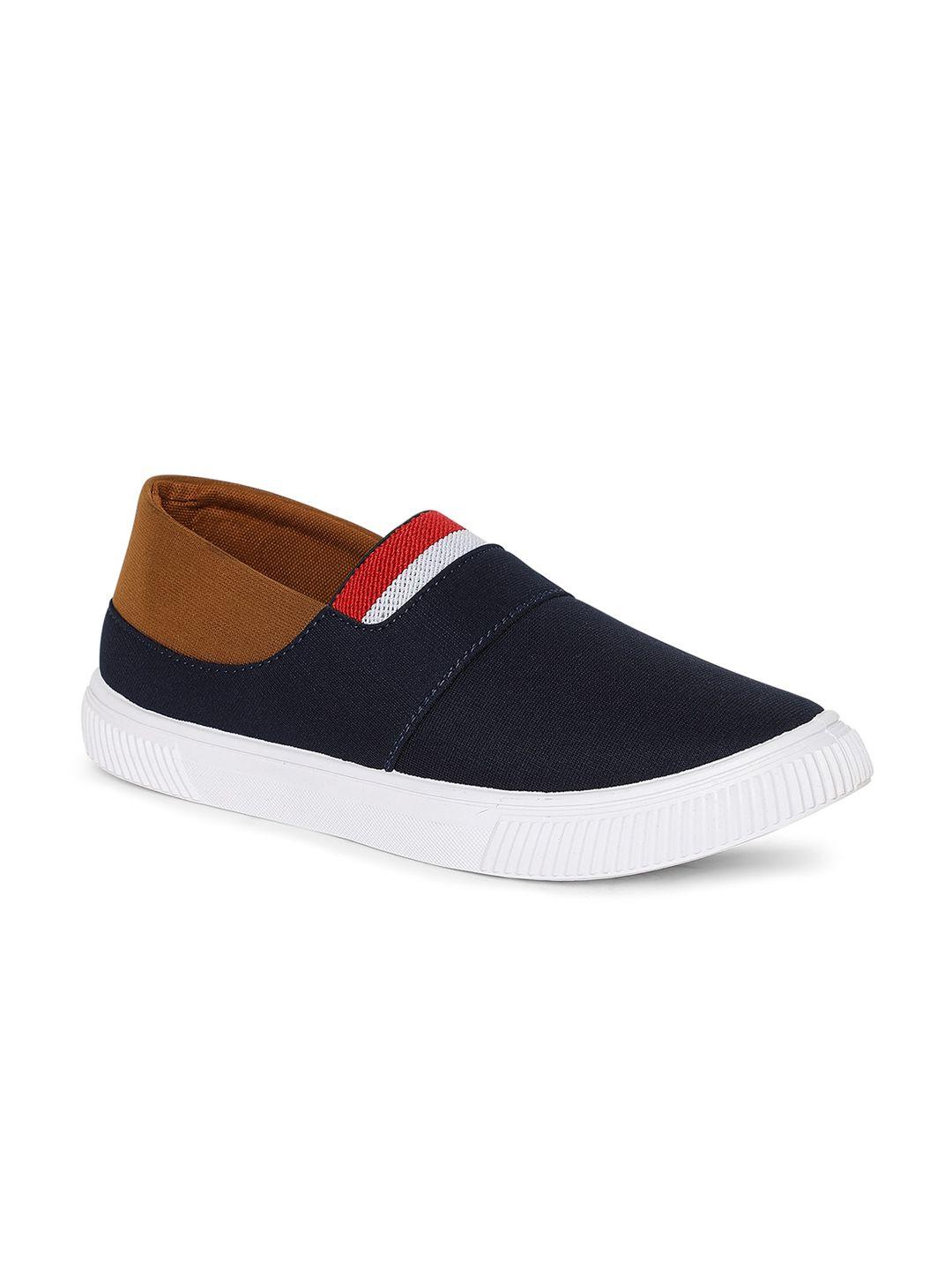 khadims men navy blue slip-on sneakers