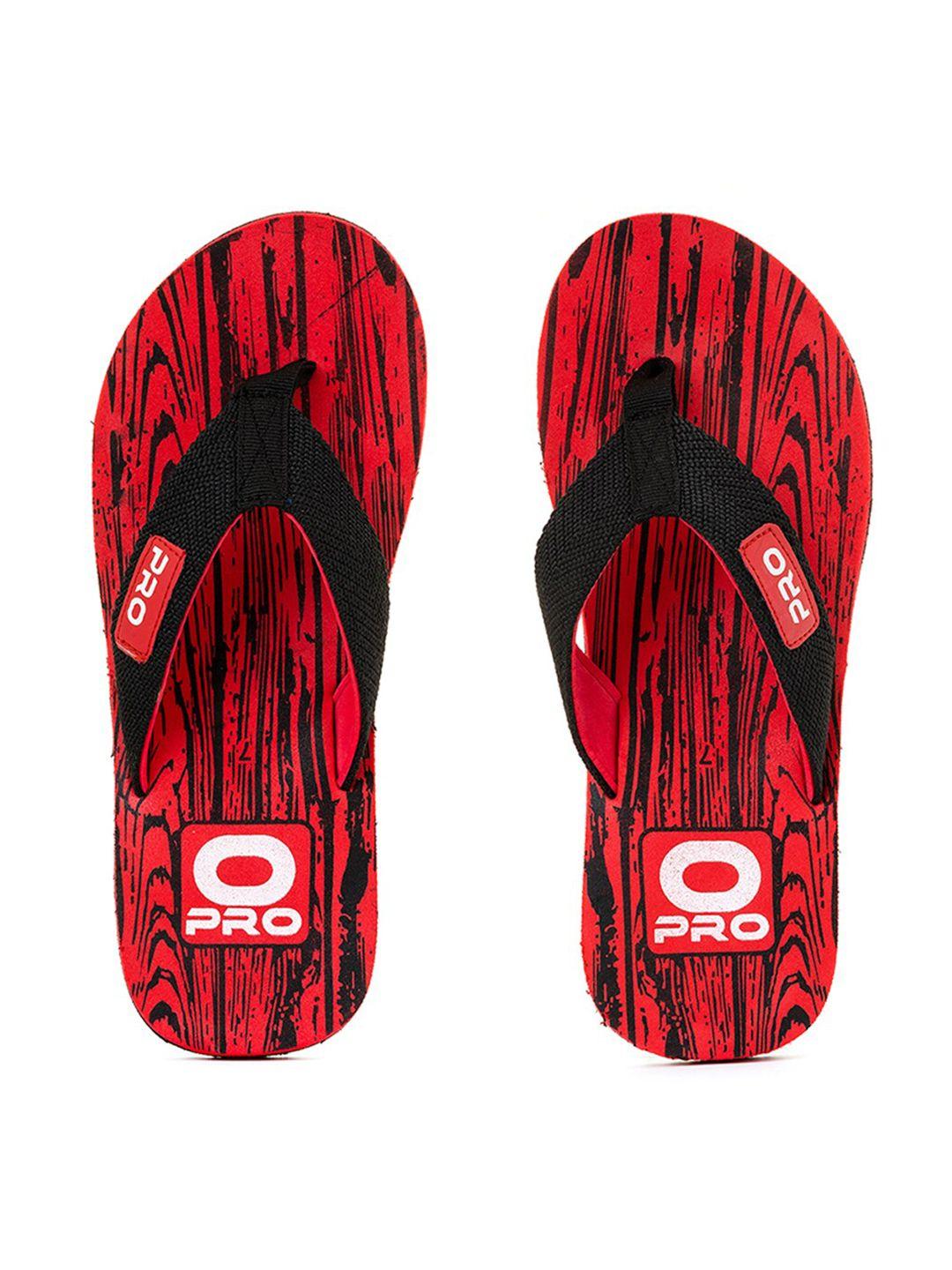 khadims men red & black printed thong flip-flops