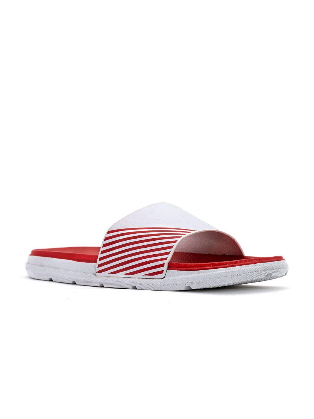 khadims men red & white striped sliders