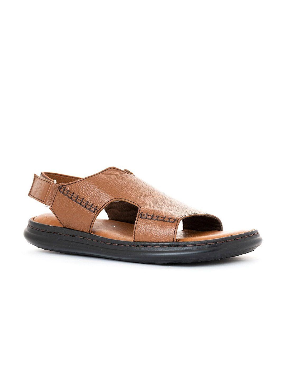 khadims men tan & black comfort sandals