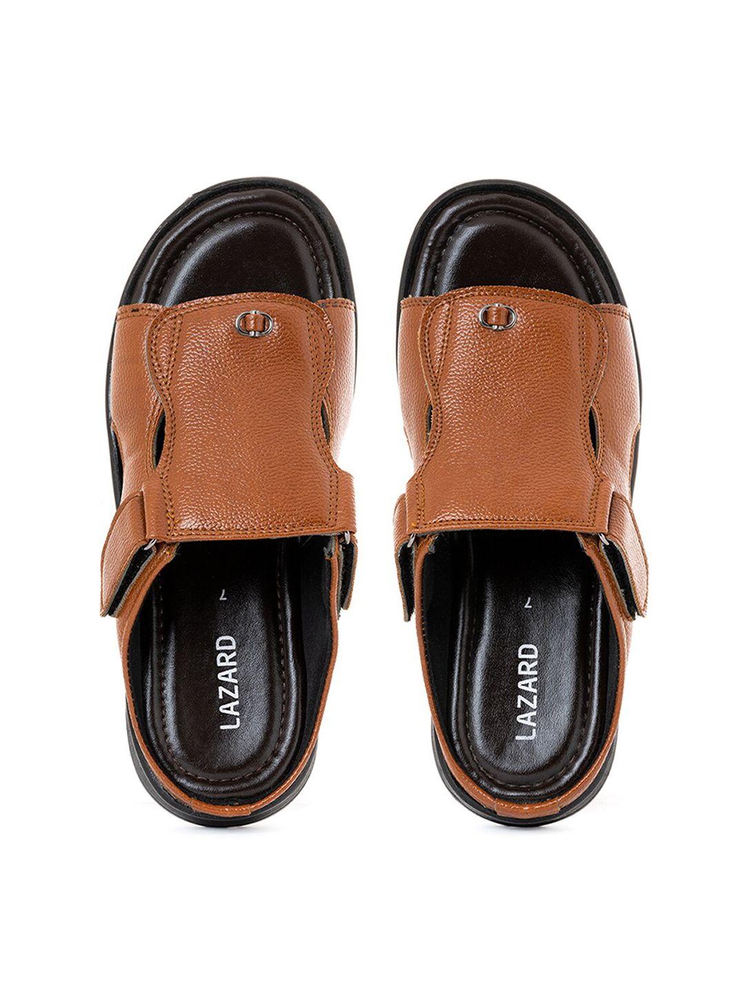 khadims men tan & black comfort sandals