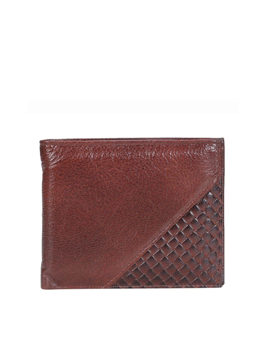 khadims men textured leather two fold wallet