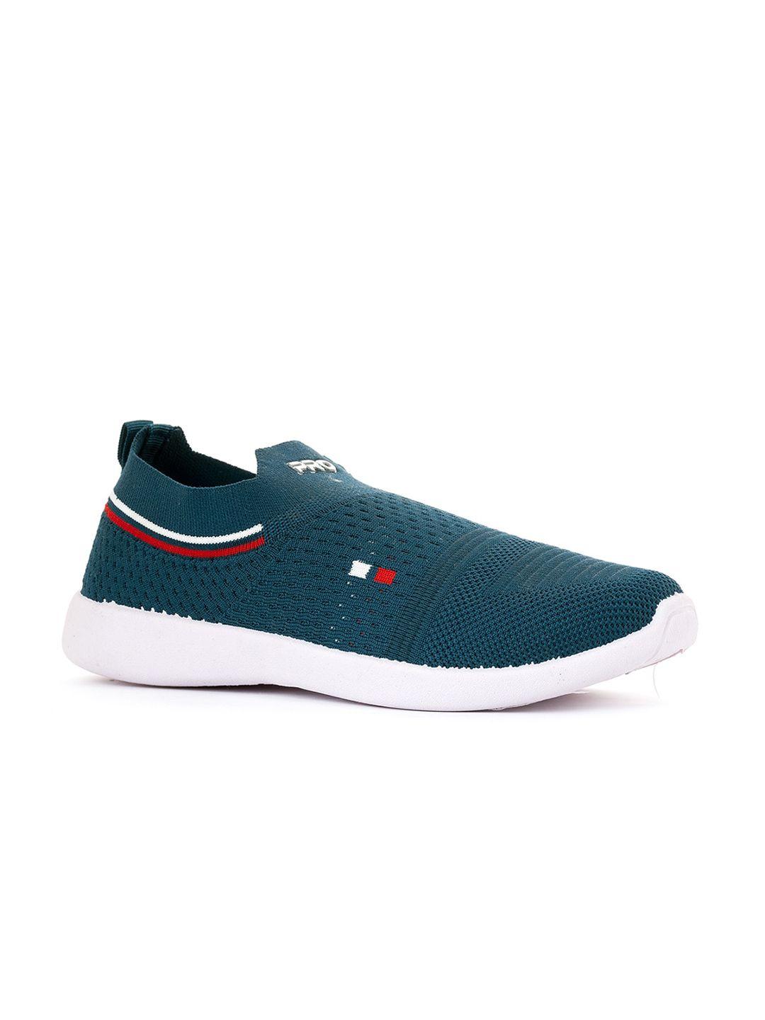 khadims men turquoise blue textured slip-on sneakers