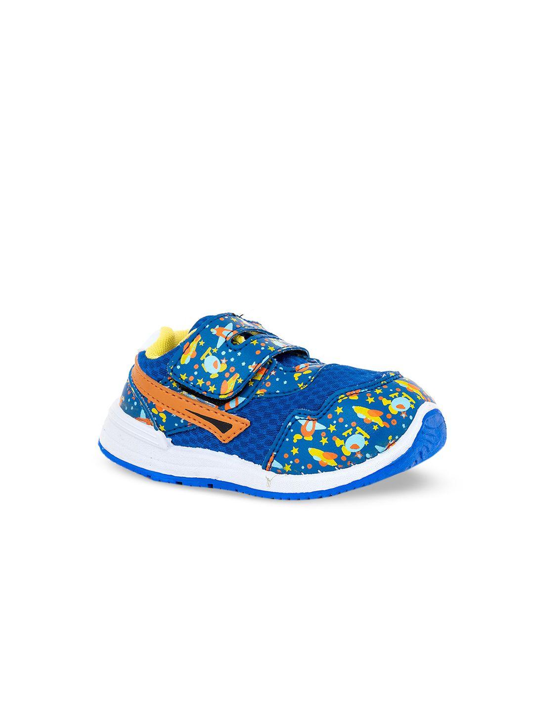 khadims unisex kids blue printed slip-on sneakers