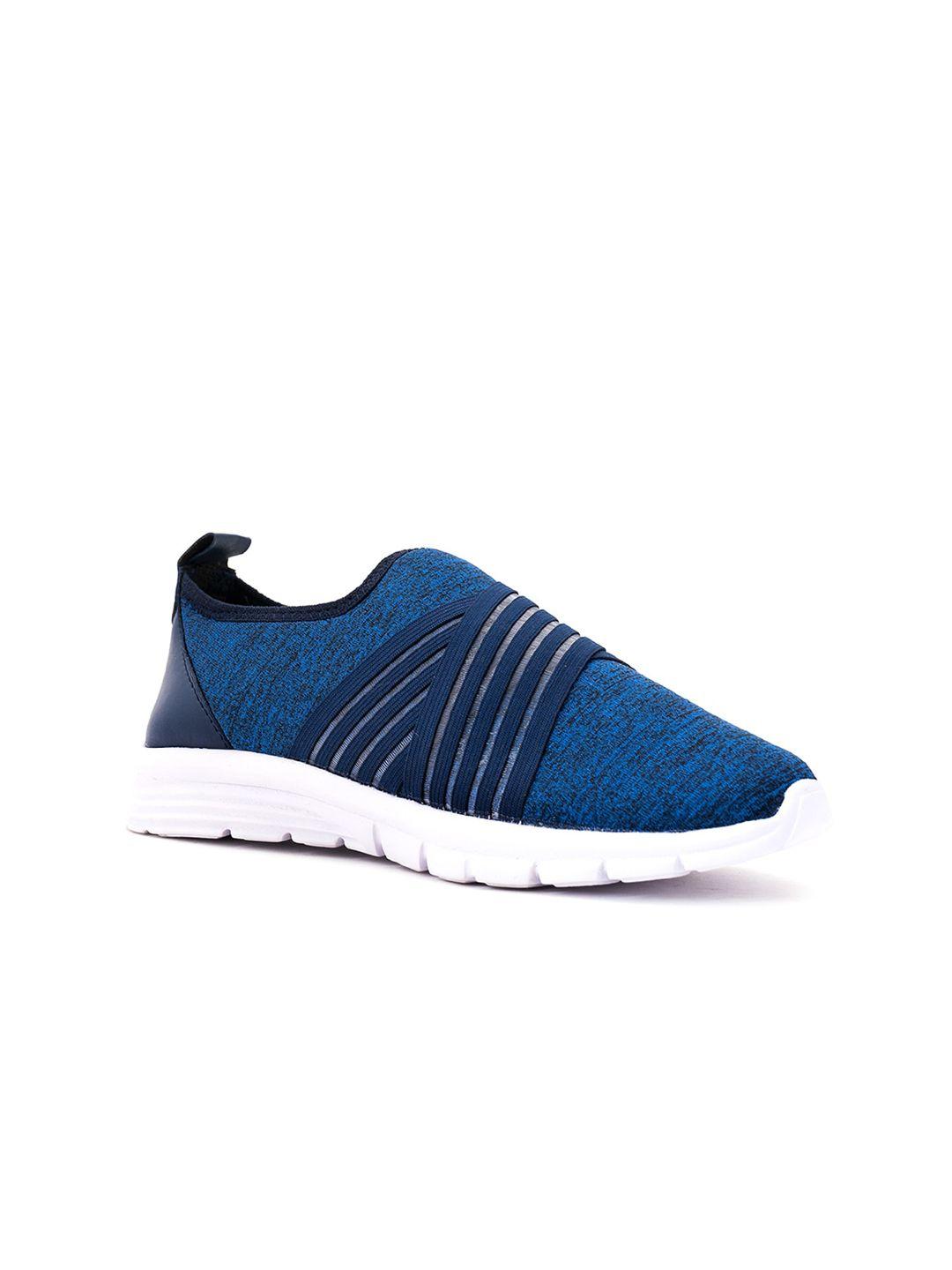 khadims women blue woven design slip-on sneakers