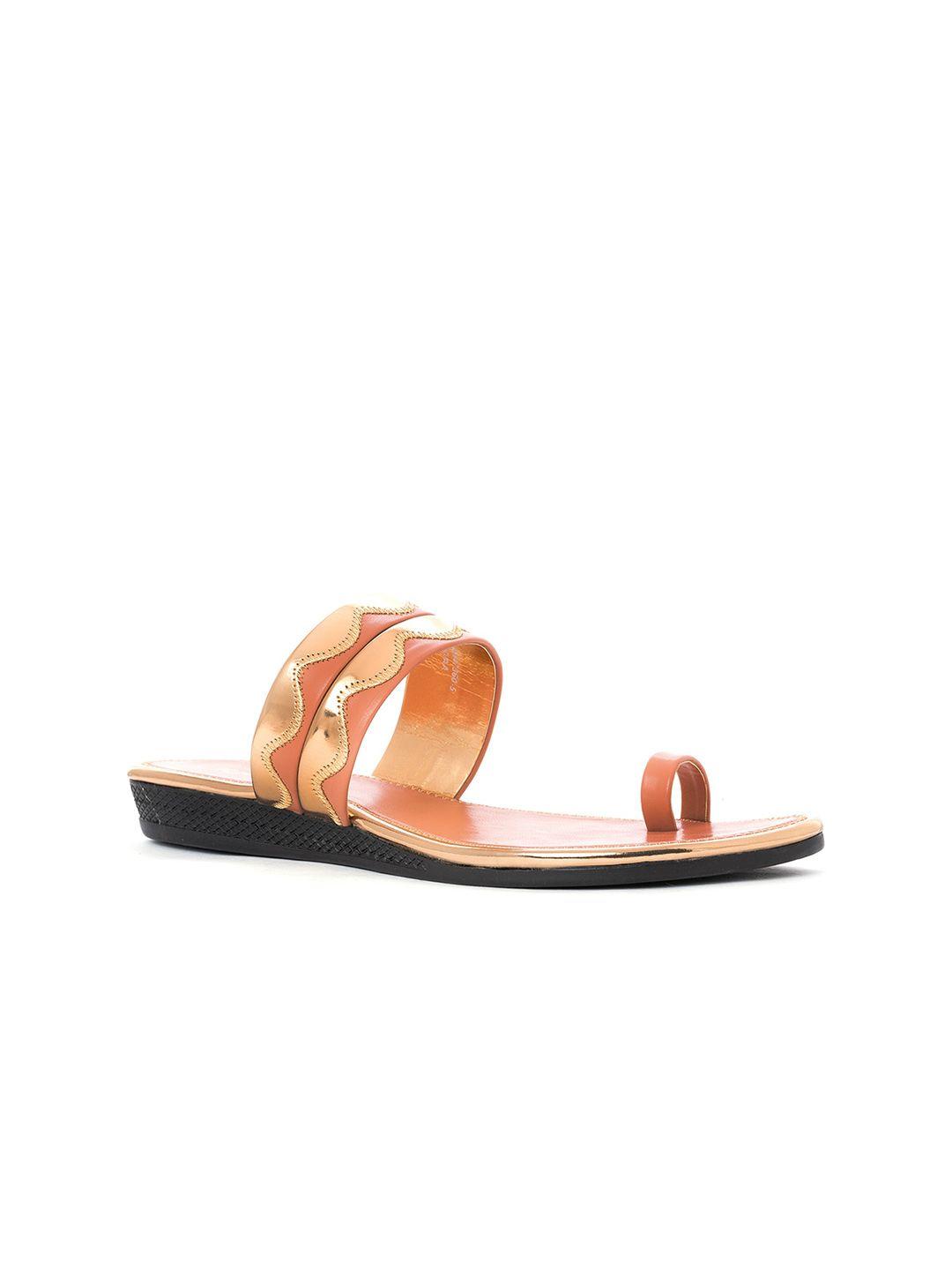 khadims women peach-coloured embellished one toe flats