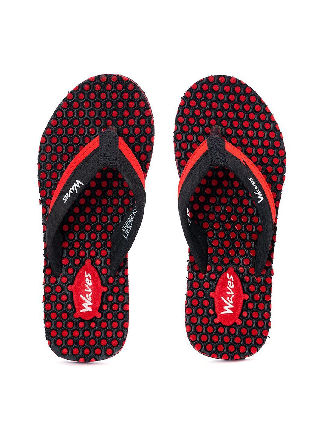 khadims women red & black thong flip-flops