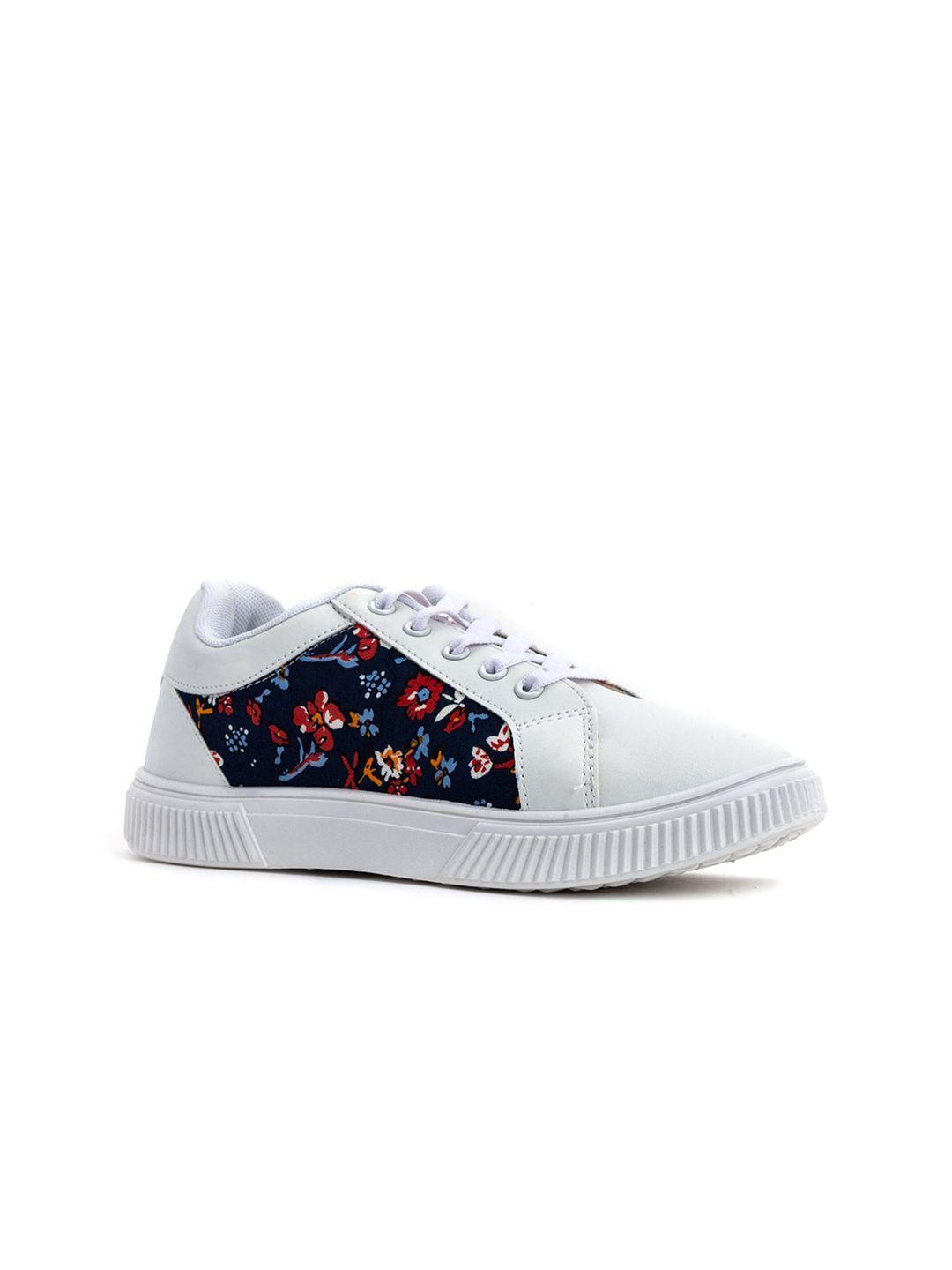 khadims women white printed sneakers