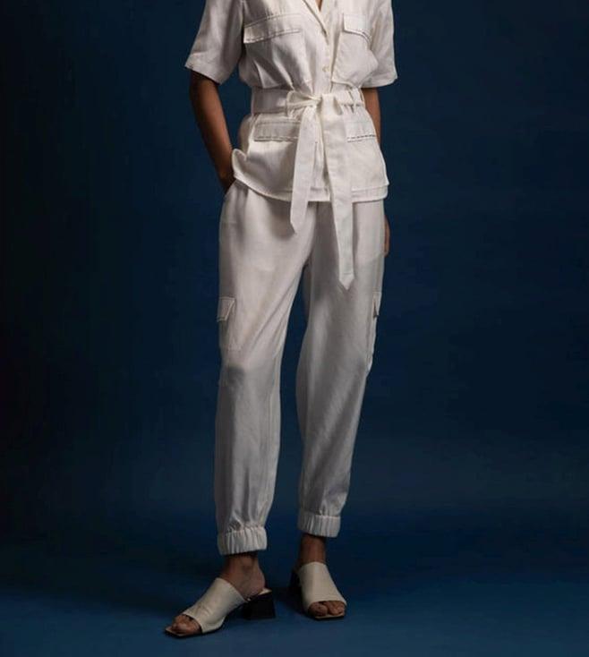 khajoor studio white fragments morning safari pants