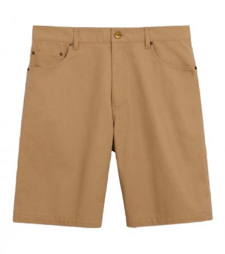khaki regular fit twill shorts
