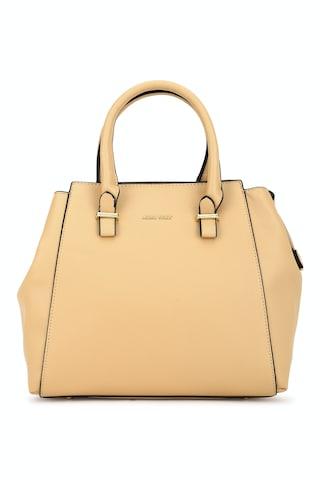 khaki solid casual polyurethane women handbag
