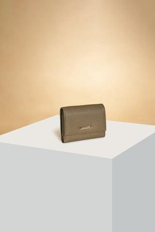 khaki solid casual pu women wallet