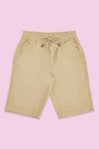 khaki solid knee length casual boys regular fit shorts