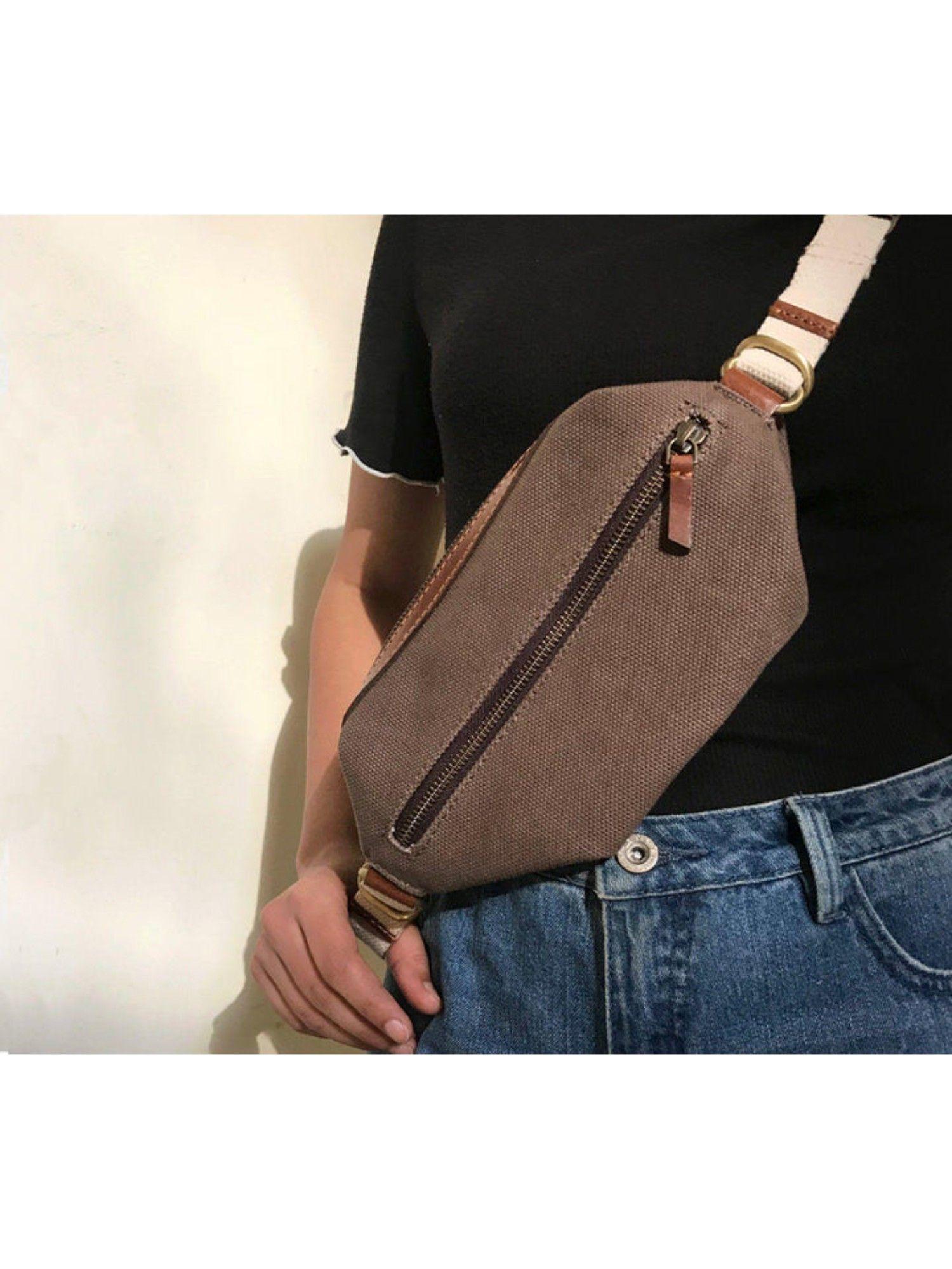 khaki belt bag canvas