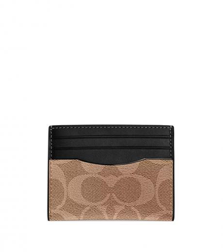 khaki black signature card holder