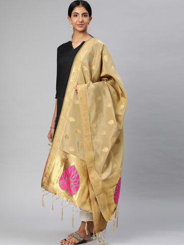 khaki embellished dupatta