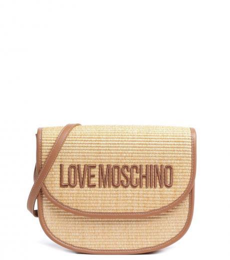 khaki logo medium crossbody bag