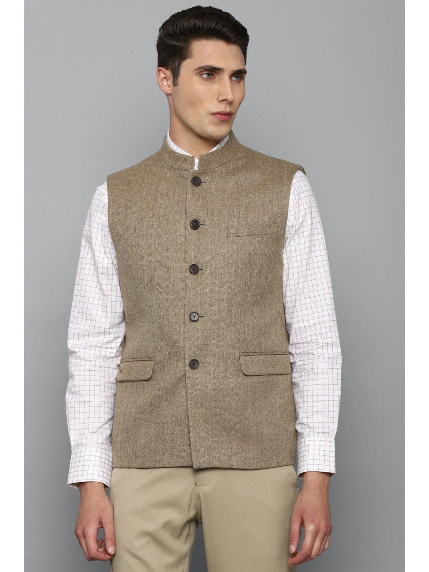 khaki nehru jacket