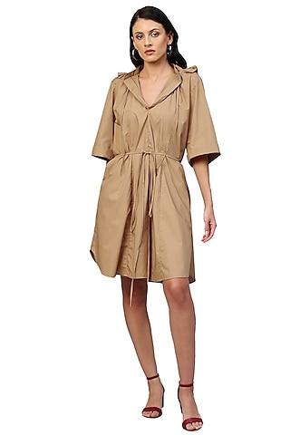 khaki poplin dress