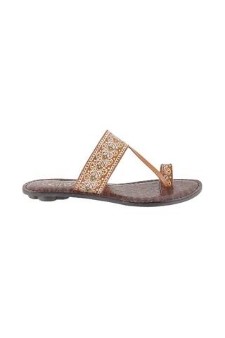 khaki print casual women flat sandal