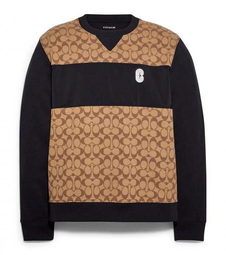 khaki signature crewneck sweatshirt