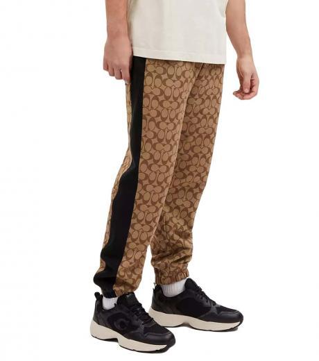 khaki signature logo sweatpants