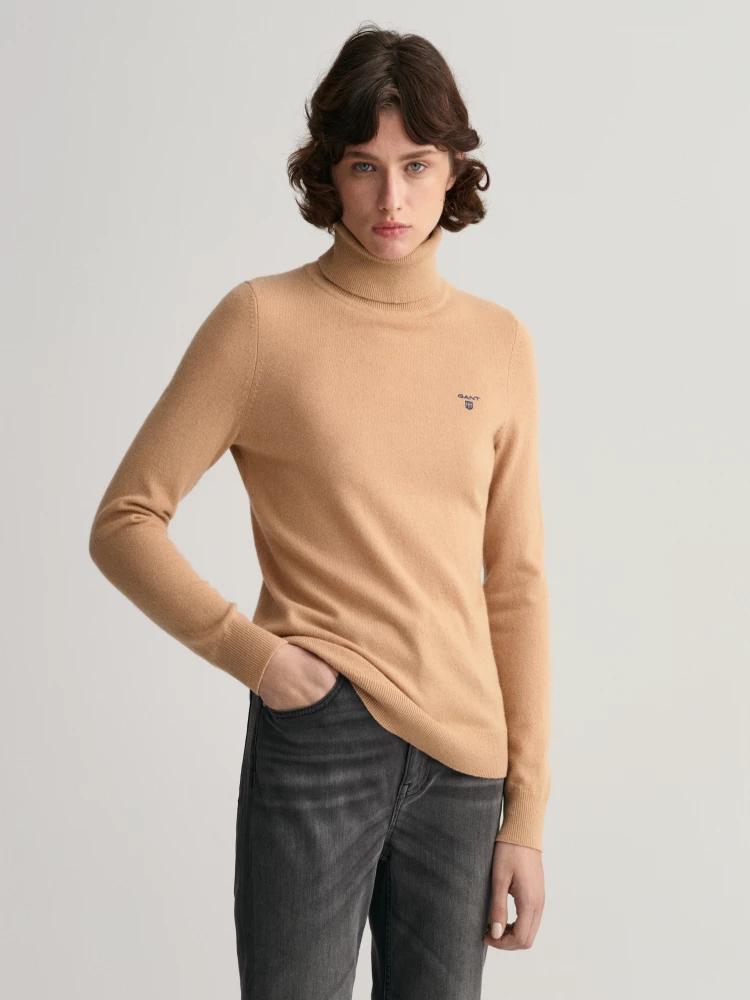 khaki solid boat neck sweater