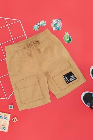 khaki solid casual boys regular fit shorts