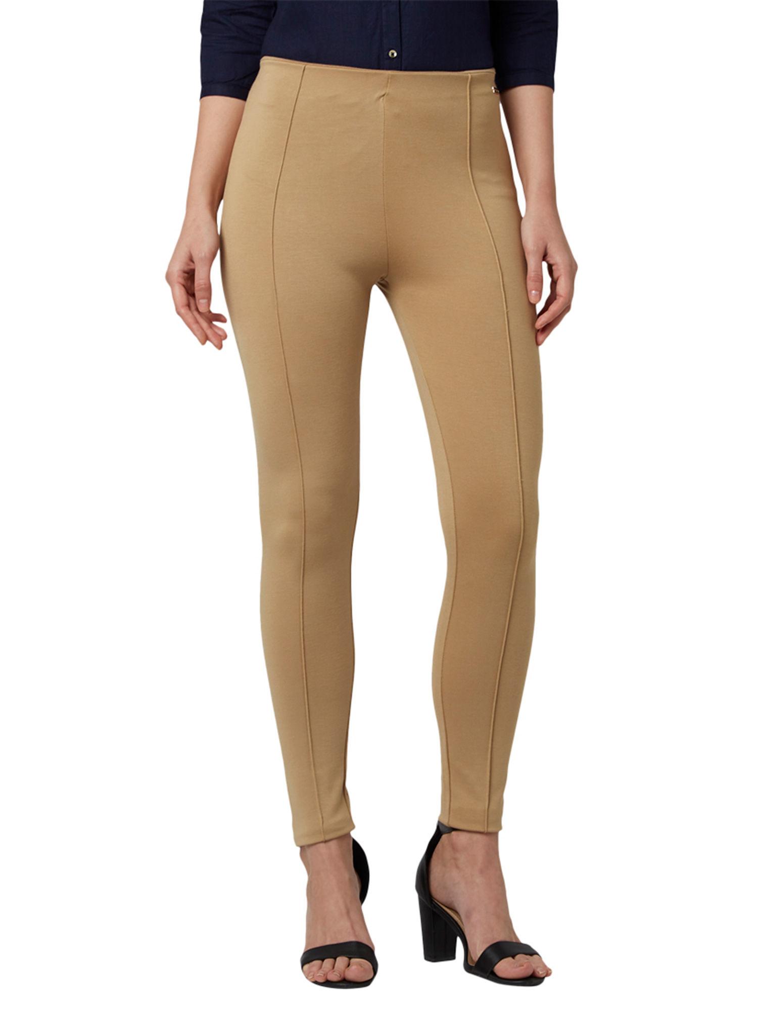 khaki solid trouser