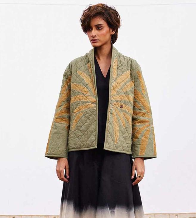 kharakapas sage green diana lawn jacket