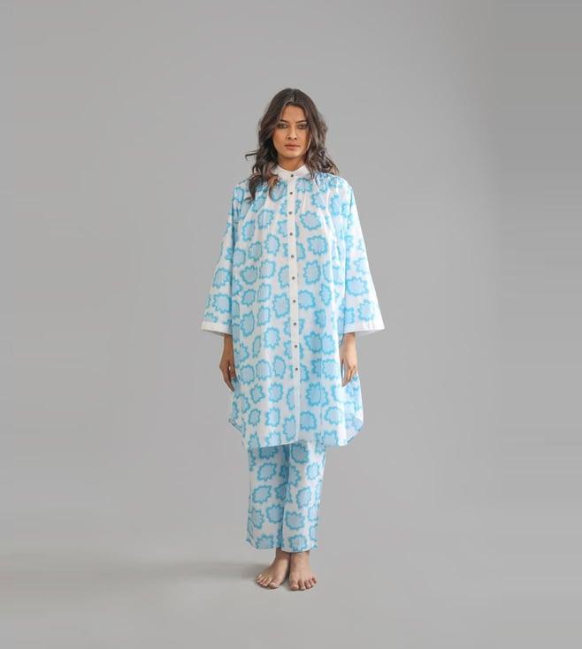 khat sky round neck long kurta with pant