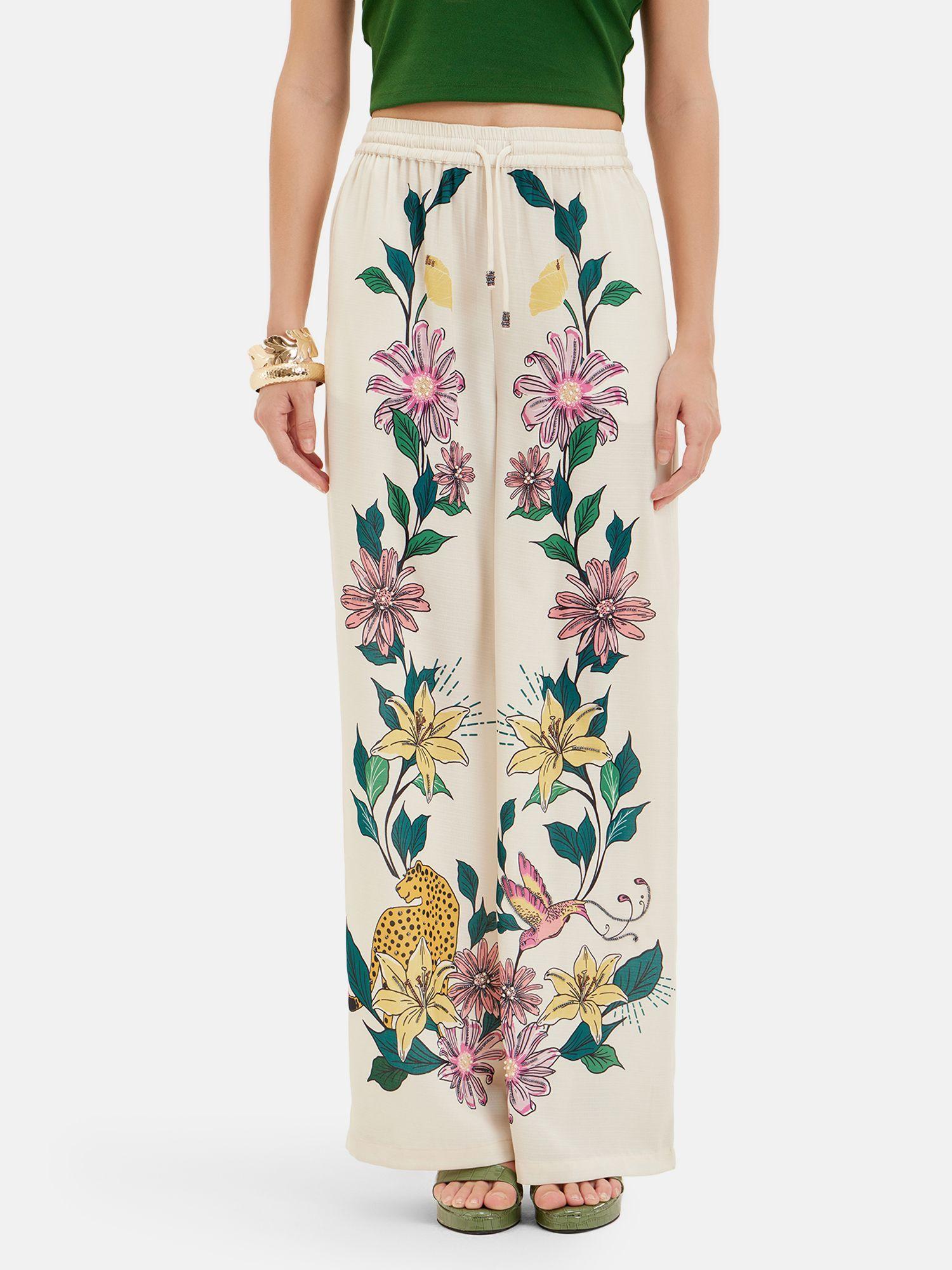 khloe printed drawstring trousers