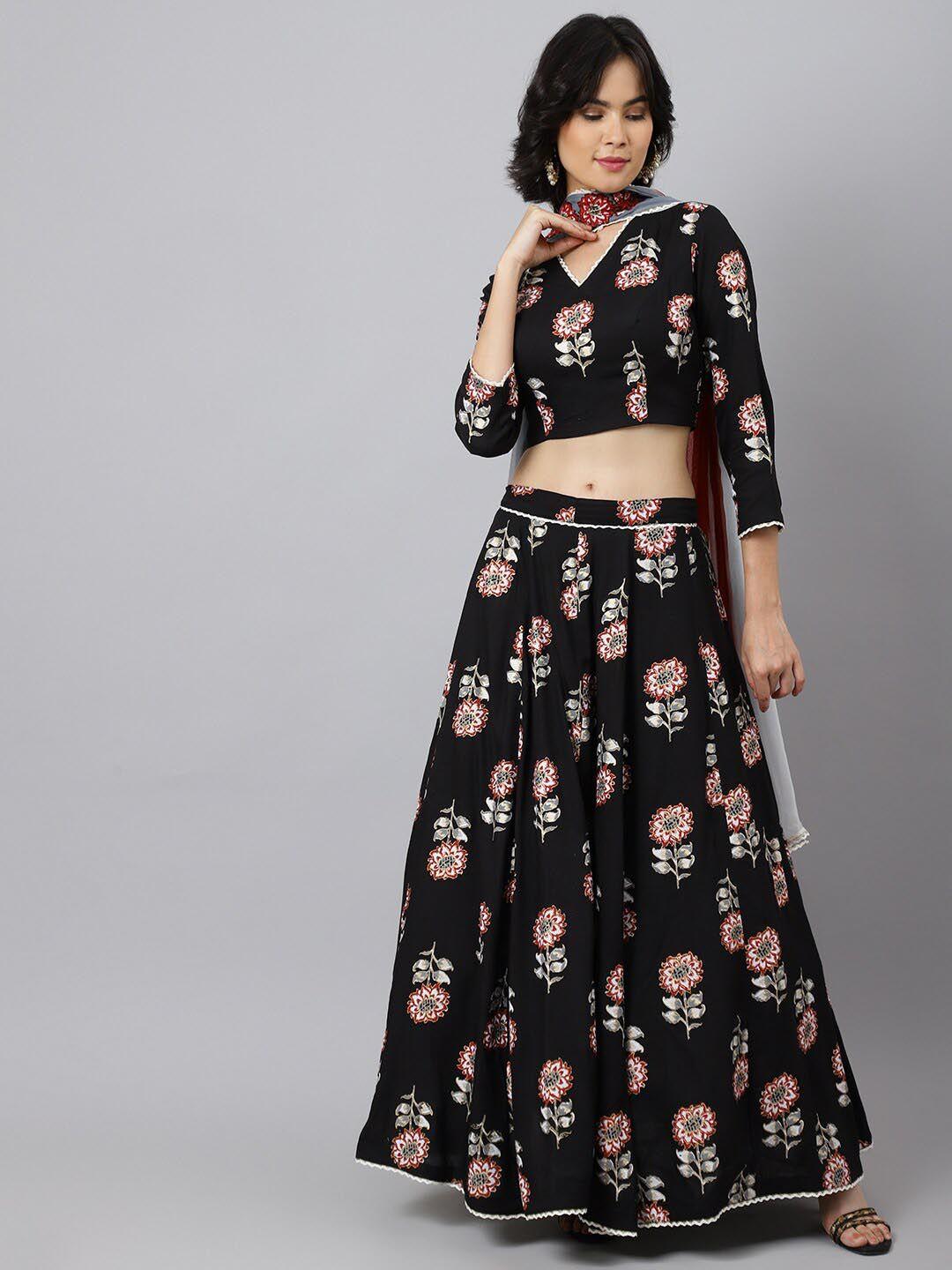 khushal k printed ready to wear lehenga & blouse with dupatta