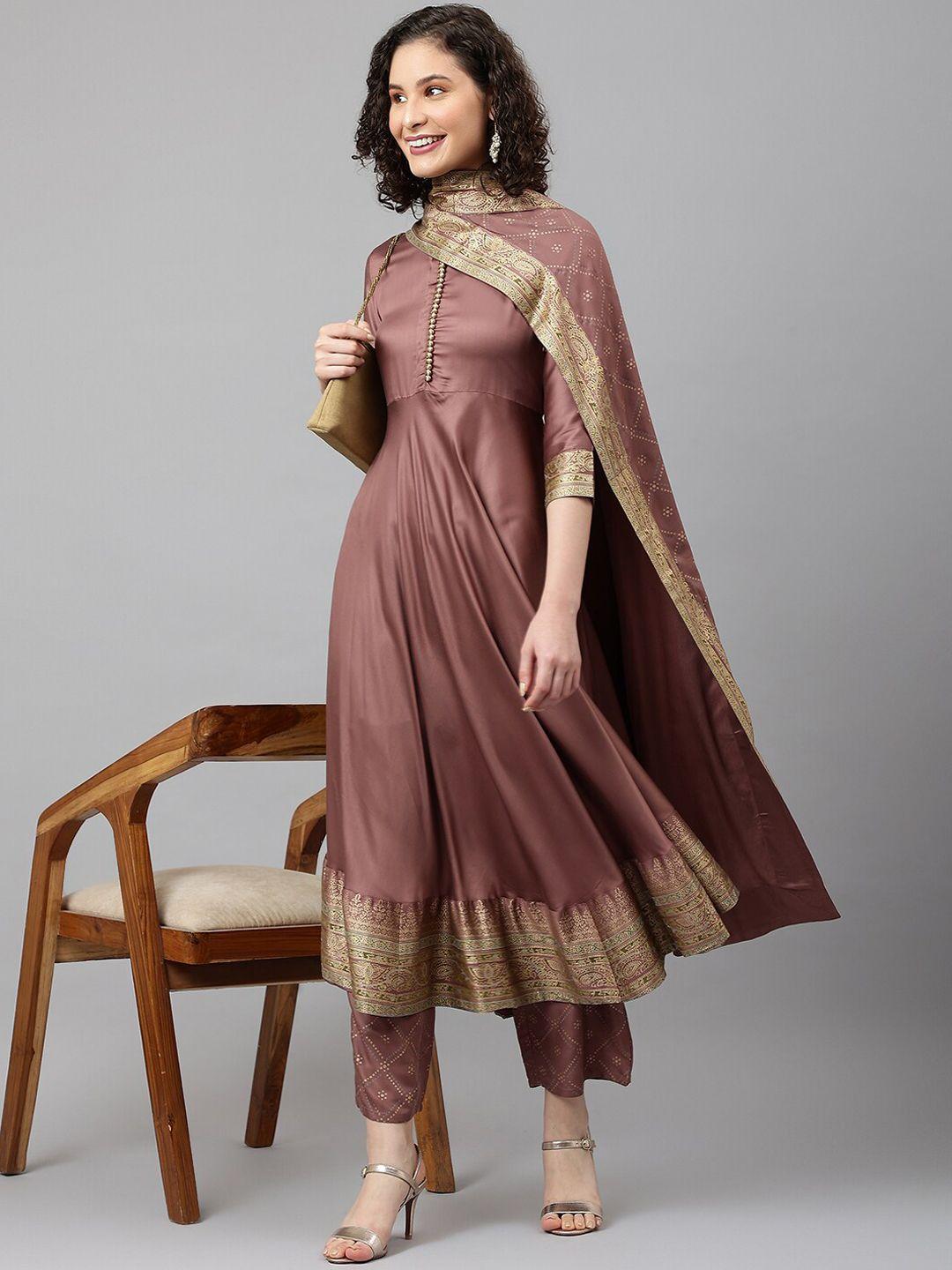 khushal k ethnic motifs kurta with trousers & with dupatta