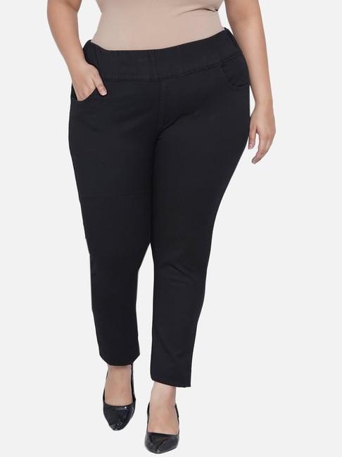 kiaahvi plus size black mid rise jeggings