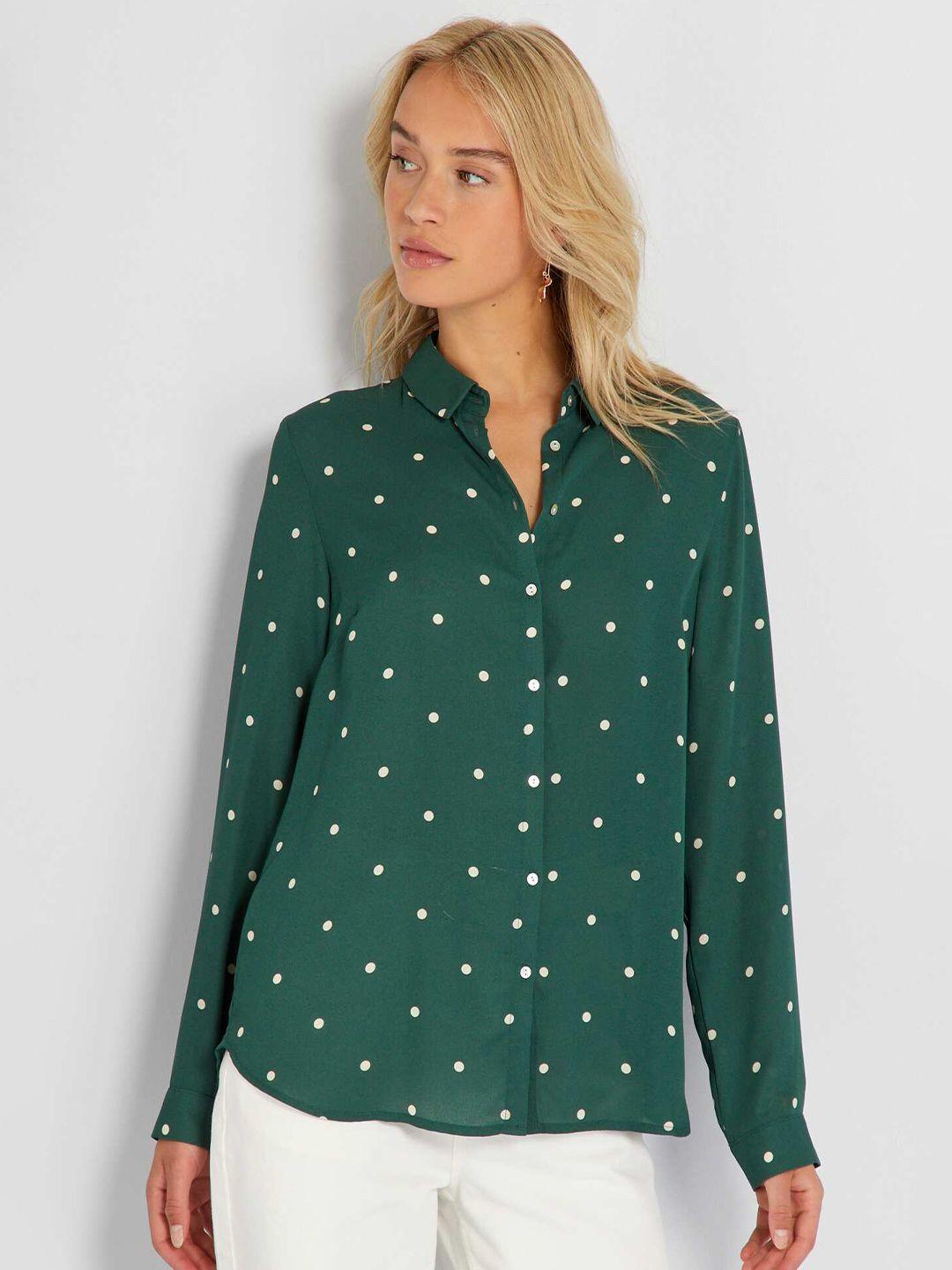 kiabi regular fit polka dot printed casual shirt