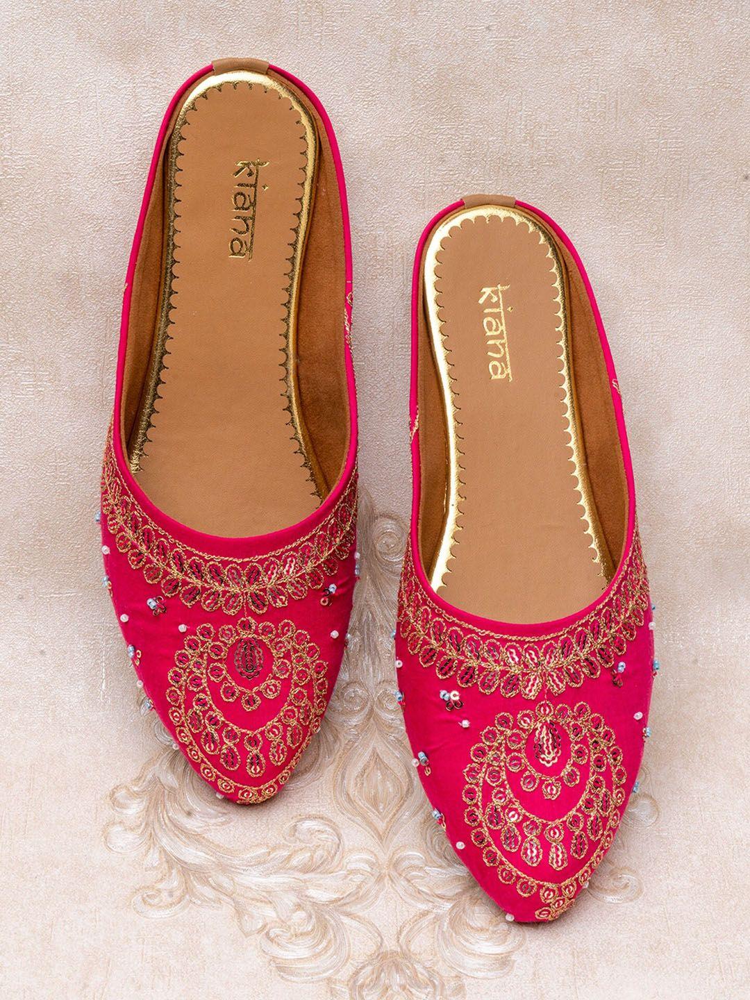 kiana embroidered canvas ethnic mules