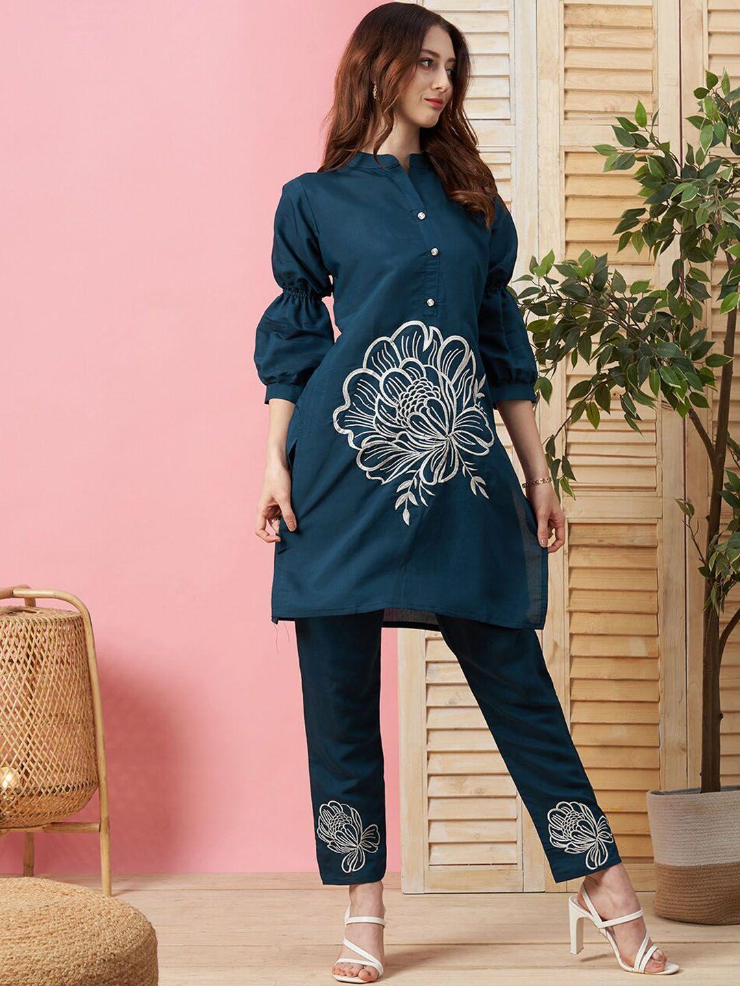kiana embroidered tunic & trousers co-ords