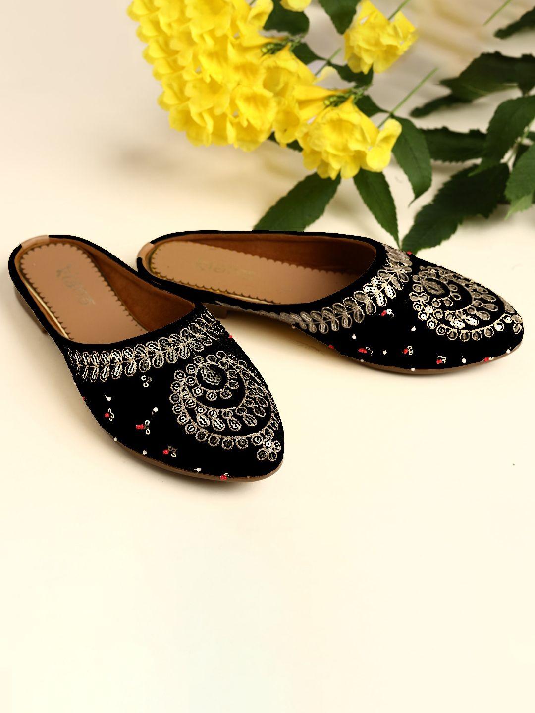 kiana embroidered canvas ethnic mules