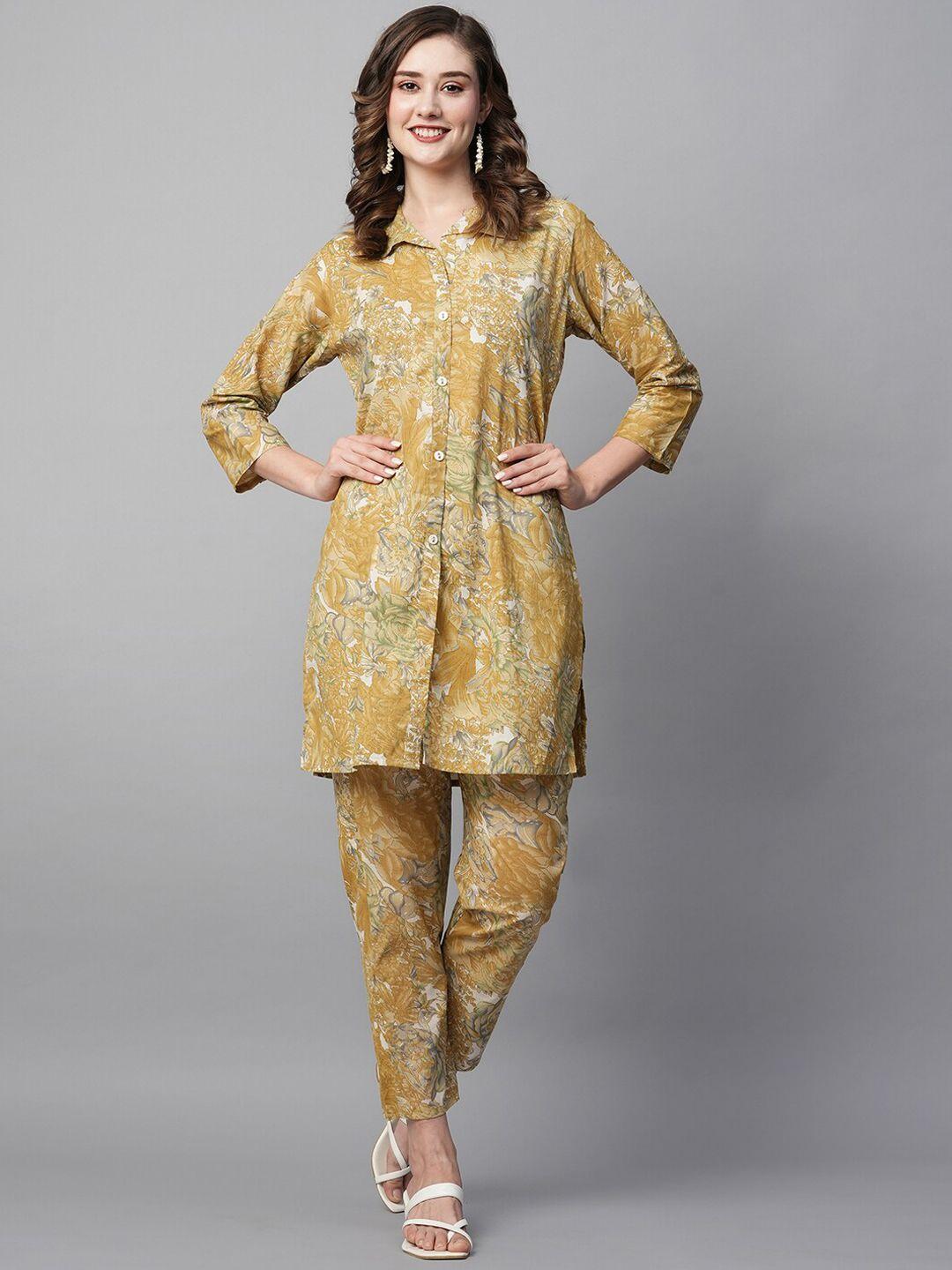 kiana floral printed pure cotton tunic with trousers