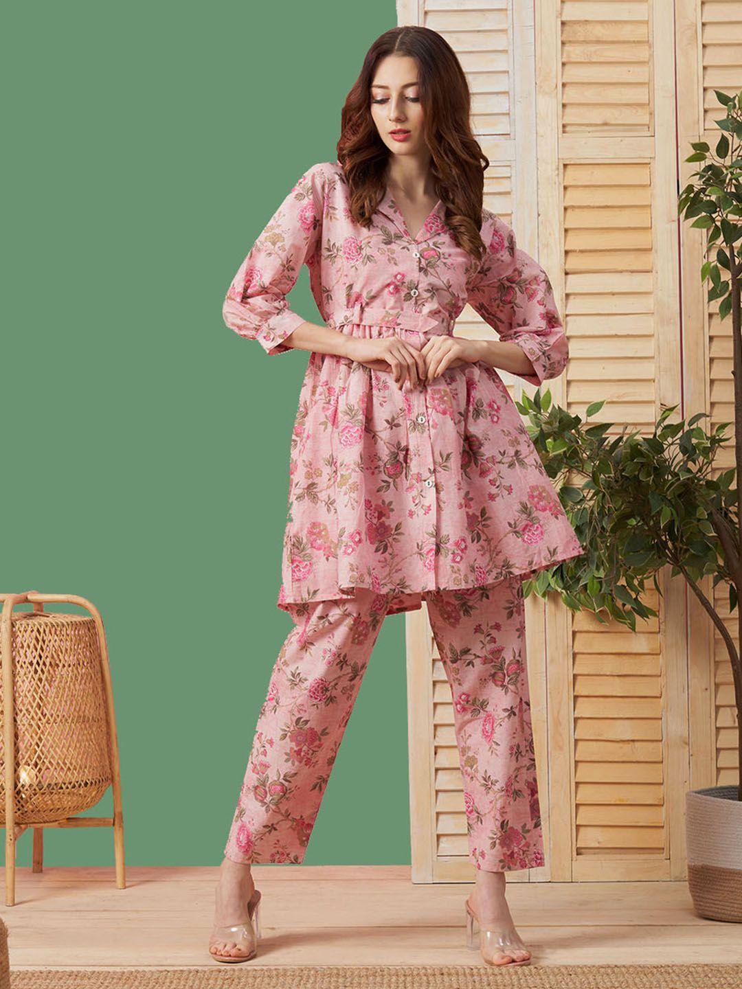 kiana floral printed tunic with trousers co-ords