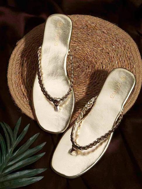 kiana women's gold thong sandals