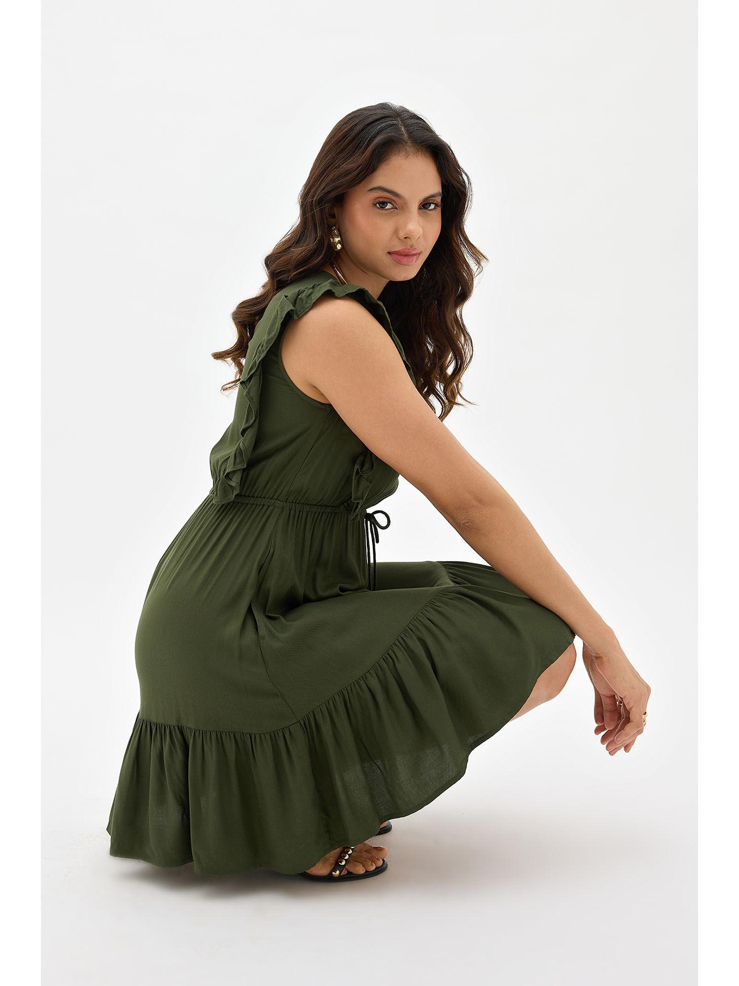 kiara flowy viscose wrap dress